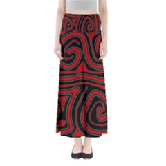 Red And Black Abstraction Maxi Skirts by Valentinaart