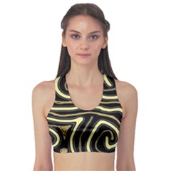 Brown Elegant Abstraction Sports Bra by Valentinaart