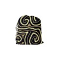 Brown elegant abstraction Drawstring Pouches (Small)  View2