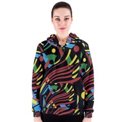 Colorful Decorative Abstrat Design Women s Zipper Hoodie by Valentinaart