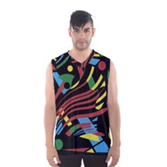 Colorful Decorative Abstrat Design Men s Basketball Tank Top by Valentinaart