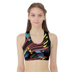 Colorful Decorative Abstrat Design Sports Bra With Border by Valentinaart