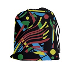 Colorful Decorative Abstrat Design Drawstring Pouches (xxl) by Valentinaart