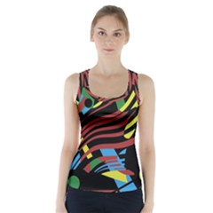 Colorful Decorative Abstrat Design Racer Back Sports Top by Valentinaart