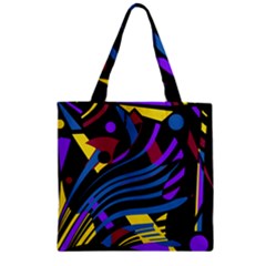 Decorative Abstract Design Zipper Grocery Tote Bag by Valentinaart