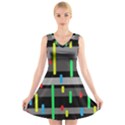 Colorful pattern V-Neck Sleeveless Skater Dress View1