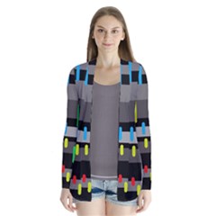 Colorful Pattern Drape Collar Cardigan by Valentinaart