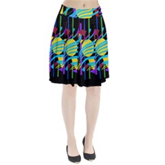 Colorful Abstract Art Pleated Mesh Skirt by Valentinaart