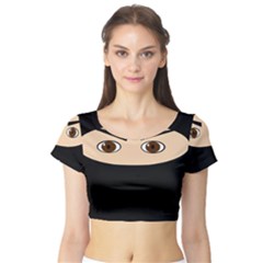 Ninja Short Sleeve Crop Top (tight Fit) by Valentinaart