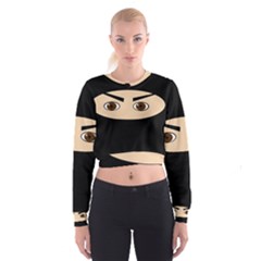 Ninja Women s Cropped Sweatshirt by Valentinaart