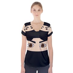 Ninja Short Sleeve Front Detail Top by Valentinaart