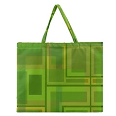 Green Pattern Zipper Large Tote Bag by Valentinaart