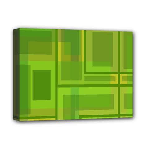 Green Pattern Deluxe Canvas 16  X 12   by Valentinaart