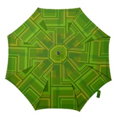 Green Pattern Hook Handle Umbrellas (small) by Valentinaart