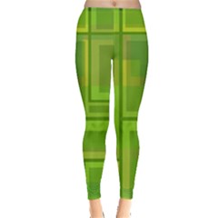 Green Pattern Leggings  by Valentinaart