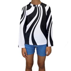 Black And White Pattern Kid s Long Sleeve Swimwear by Valentinaart