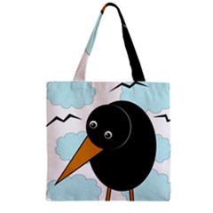 Black Raven Zipper Grocery Tote Bag by Valentinaart