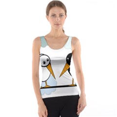 Black And White Birds Tank Top by Valentinaart