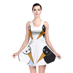 Black And White Birds Reversible Skater Dress by Valentinaart