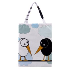 Black And White Birds Classic Tote Bag by Valentinaart