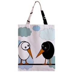 Black And White Birds Zipper Classic Tote Bag by Valentinaart