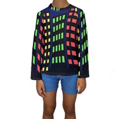 Colorful Abstract City Landscape Kid s Long Sleeve Swimwear by Valentinaart