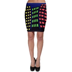 Colorful Abstract City Landscape Bodycon Skirt by Valentinaart