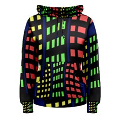 Colorful Abstract City Landscape Women s Pullover Hoodie by Valentinaart