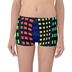 Colorful Abstract City Landscape Reversible Boyleg Bikini Bottoms by Valentinaart