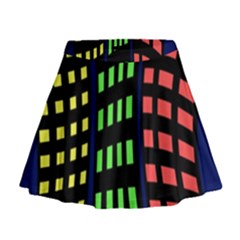 Colorful Abstract City Landscape Mini Flare Skirt by Valentinaart