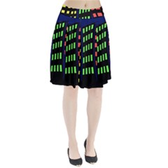 Colorful Abstract City Landscape Pleated Mesh Skirt by Valentinaart