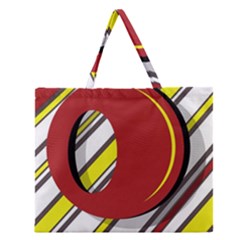 Red And Yellow Design Zipper Large Tote Bag by Valentinaart