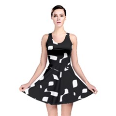 Black And White Pattern Reversible Skater Dress by Valentinaart