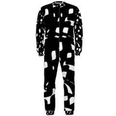 Black And White Pattern Onepiece Jumpsuit (men)  by Valentinaart