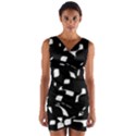 Black and white pattern Wrap Front Bodycon Dress View1