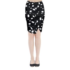 Black And White Pattern Midi Wrap Pencil Skirt by Valentinaart