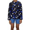 Blue, black and white  pattern Kid s Long Sleeve Swimwear View1