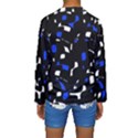 Blue, black and white  pattern Kid s Long Sleeve Swimwear View2