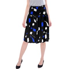 Blue, Black And White  Pattern Midi Beach Skirt