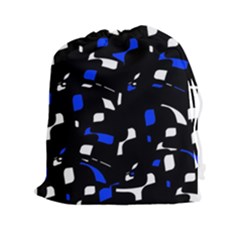 Blue, Black And White  Pattern Drawstring Pouches (xxl)