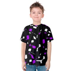 Purple, Black And White Pattern Kid s Cotton Tee