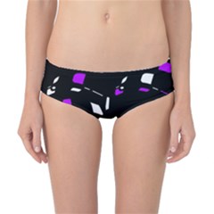 Purple, Black And White Pattern Classic Bikini Bottoms by Valentinaart