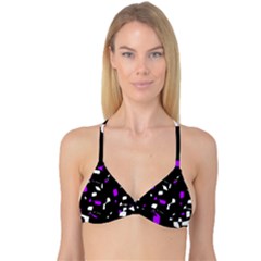 Purple, Black And White Pattern Reversible Tri Bikini Top by Valentinaart