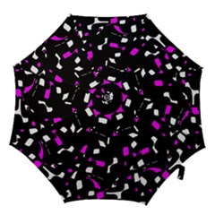 Magenta, Black And White Pattern Hook Handle Umbrellas (medium)