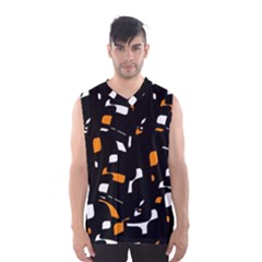 Orange, Black And White Pattern Men s Basketball Tank Top