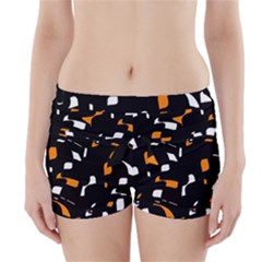 Orange, Black And White Pattern Boyleg Bikini Wrap Bottoms