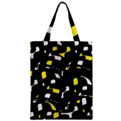 Yellow, Black And White Pattern Zipper Classic Tote Bag by Valentinaart