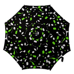 Green, Black And White Pattern Hook Handle Umbrellas (medium)