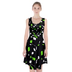 Green, Black And White Pattern Racerback Midi Dress by Valentinaart