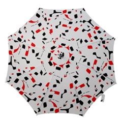 White, Red And Black Pattern Hook Handle Umbrellas (small)